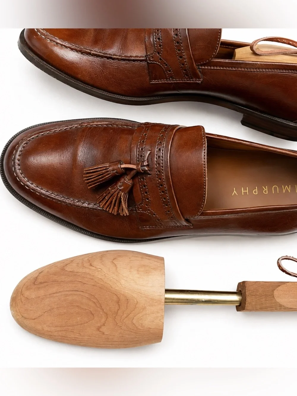 Johnston & Murphy Made in Italy Brown Leather Tassel Loafers Men’s 10 M